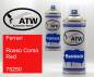 Preview: Ferrari, Rosso Corsa Red, 75250: 400ml Sprühdose + 400ml Klarlack - Set, von ATW Autoteile West.